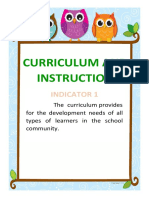 Curriculum and Instruction: Indicator 1