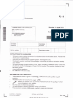 OCR F215 Biology - Control, Genomes and Environment June 2011 (Scanned)