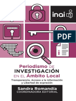 Periodismo DE INVESTIGACIÓN EN EL Ámbito Local Transparencia, Acceso A La Información y Libertad de Expresión