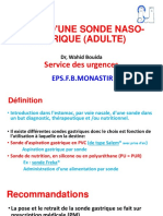 Pose D'Une Sonde Naso-Gastrique (Adulte) : Service Des Urgences