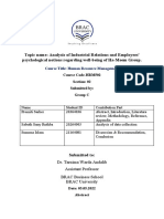 Topic Name: Analysis of Industrial Relations and Employees' Psychological Notions Regarding Well-Being of Ha-Meem Group