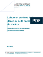 Culture Pratique de La Danse, Musique Ou Théâtre