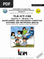 Tle-Ict-Css: Quarter 4 - Module 7-8: Maintaining and Repairing Computer Systems and Networks (MRCN)