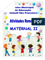 Atividades Remotas Maternal Ii 03 05 2021