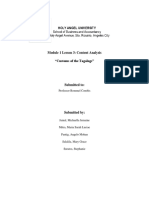 Module 1 Lesson 3: Content Analysis "Customs of The Tagalogs"