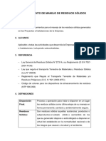 Procedimiento de Manejo de Residuos Sólidos