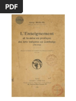 L' Enseignement Et La Mise en Pratique Des Arts Indigènes Au Cambodge 1918-1930 Par George Groslier