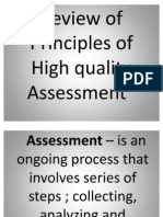 Review of Principles of High Quality Assessment