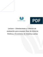 Lectura-Orientaciones y Criterios de Evaluación para Examen Final de Historia Política y Económica de América Latina