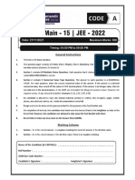 JEE Main-15 Paper