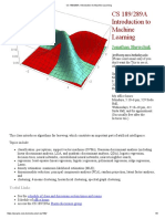 CS 189 - 289A - Introduction To Machine Learning