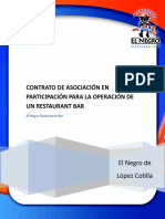 Contrato de Asociacion en Participacion Del Restaurante Mariscos El Negro Lopez Cotilla