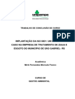 Implantação Da ISO 9001 Um Estudo de Caso Na Empresa de Tratamento de Água e Esgoto Do Município de São Gabriel-RS