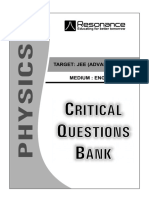 Critical Question Bank - PHYSICS