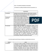 Activity Lesson 9 - The Clientele and Audiences of Social Work