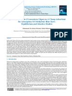 Oyster Shell Waste (Crassostrea Gigas) As A Cheap Adsorbent For Adsorption of Methylene Blue Dyes: Equilibrium and Kinetics Studies