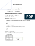 Practica de Matemática I. Solo Estudiantes Unicaribe