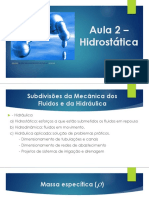 Aula 2 e 3 HIDRAÚLICA Hisdrostática