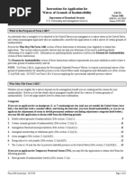 Instructions For Application For Waiver of Grounds of Inadmissibility