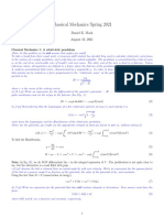 Classical Mechanics Spring 2021: Daniel K. Mark August 16, 2021