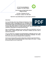 NCM 106 Pharmacology Task Performace Written Assignment Format For FINALS