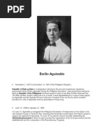 Emilio Aguinaldo: November 2, 1897 To December 14, 1897 (First Philippine Repubic)