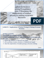 Applied Economics Learning Competency Module 4 Determine The Implications of Market Pricing in Making Economic Decisions