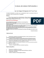 Planejamento Anual de Língua Portuguesa A 6º Ao 9º Ano