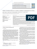 Models of Methane Behaviour in Auxiliary Ventilation of Underground Coal Mining