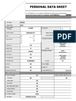 Cs Form No. 212 Revised Personal Data Sheet - New