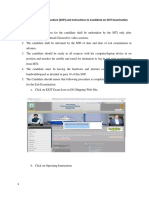 Standard Operating Procedure (SOP) and Instructions To Candidate On EXIT Examination