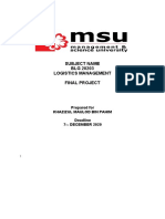 Subject Name BLG 20203 Logistics Management Final Project