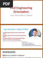 Civil Engineering Orientation: Engr. Mark Jexter A. Sibayan