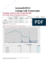 Fq2 2022 Earnings Call Transcripts: Netflix, Inc. Nasdaqgs:Nflx