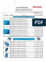 Listas de Precios Durman Enero 2019 - DURMAN C900