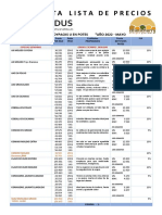 Zardus Mayorista Lista de Precios 2022 Mayo