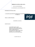 Universidad Nacional Del Santa: La Diagonalización de Matrices en El Estudio de Cónicas Y Cuádricas