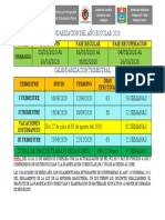 Calendarizacion Del Año Escolar 2020 Trimestre