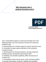 MSC Chemistry Sem 1 Analytical Chemistry-Unit 2: Dr. Prabha G. Shetty Sophia College (Autonomous)