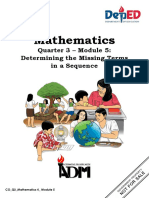 Mathematics4 - Q3 - Module5 - Determining The Missing Terms in A Sequence