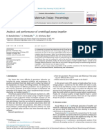 Analysis and Performance of Centrifugal Pump Impeller