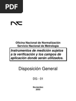 DG-01. Instrumentos de Medición Sujetos A La Verificación y Los Campos de Aplicación Donde Serán Utilizados.