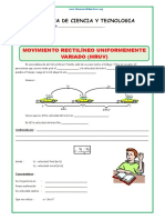 Movimiento Rectilíneo Uniformemente Variado para Primero de Secundaria