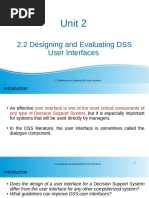 Unit 2: 2.2 Designing and Evaluating DSS User Interfaces