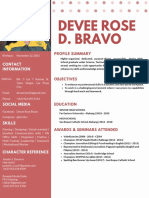 Orange and White Dotted High School Resume