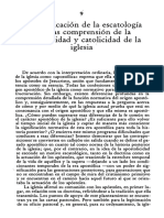 Eclesiología - PANNENBERG - SIGNIFICACION DE LA ESCATOLOGIA