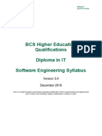 BCS Higher Education Qualifications Diploma in IT Software Engineering Syllabus