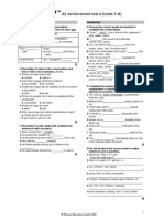 Roadmap: A2 Achievement Test 4 (Units 7-8)