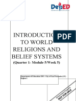 To World Religions and Belief Systems: (Quarter 1-Module 5/week 5)