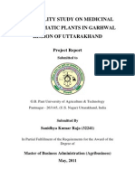 Feasibility Study On Medicinal and Aromatic Plants in Garhwal Region of Uttarakhand